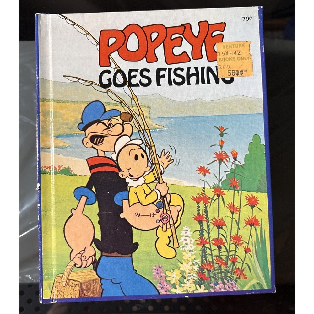 Popeye Goes Fishing Hardcover Charles S. Verral Vintage Wonder Books 1980